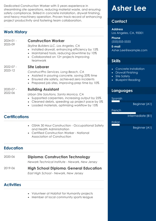 sample resume example