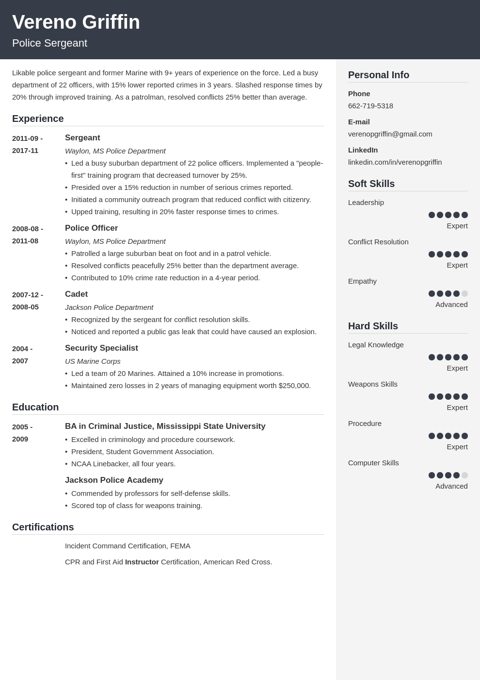 police officer resume example template cubic
