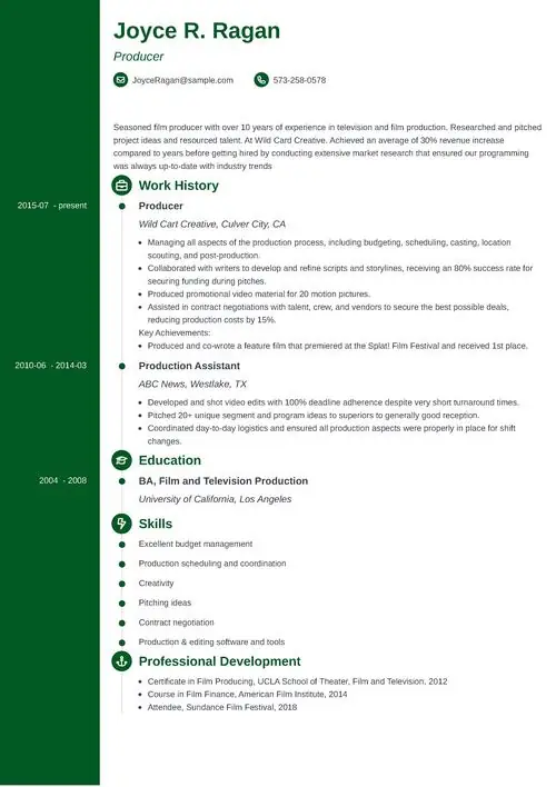 producer resume example