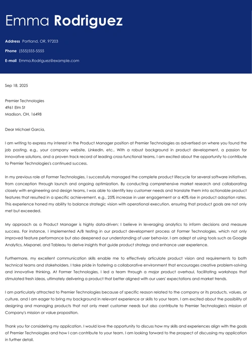 Product Manager Cover Letter: Samples, Format, and 10+ Tips