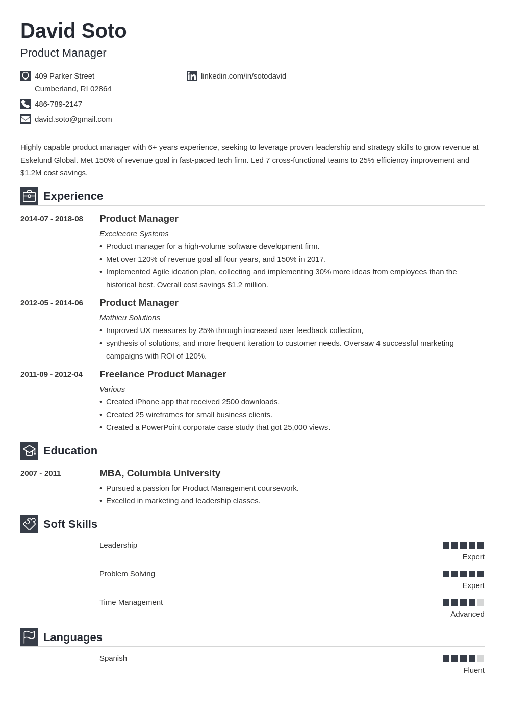 Product Manager Resume Examples (Guide & Template)