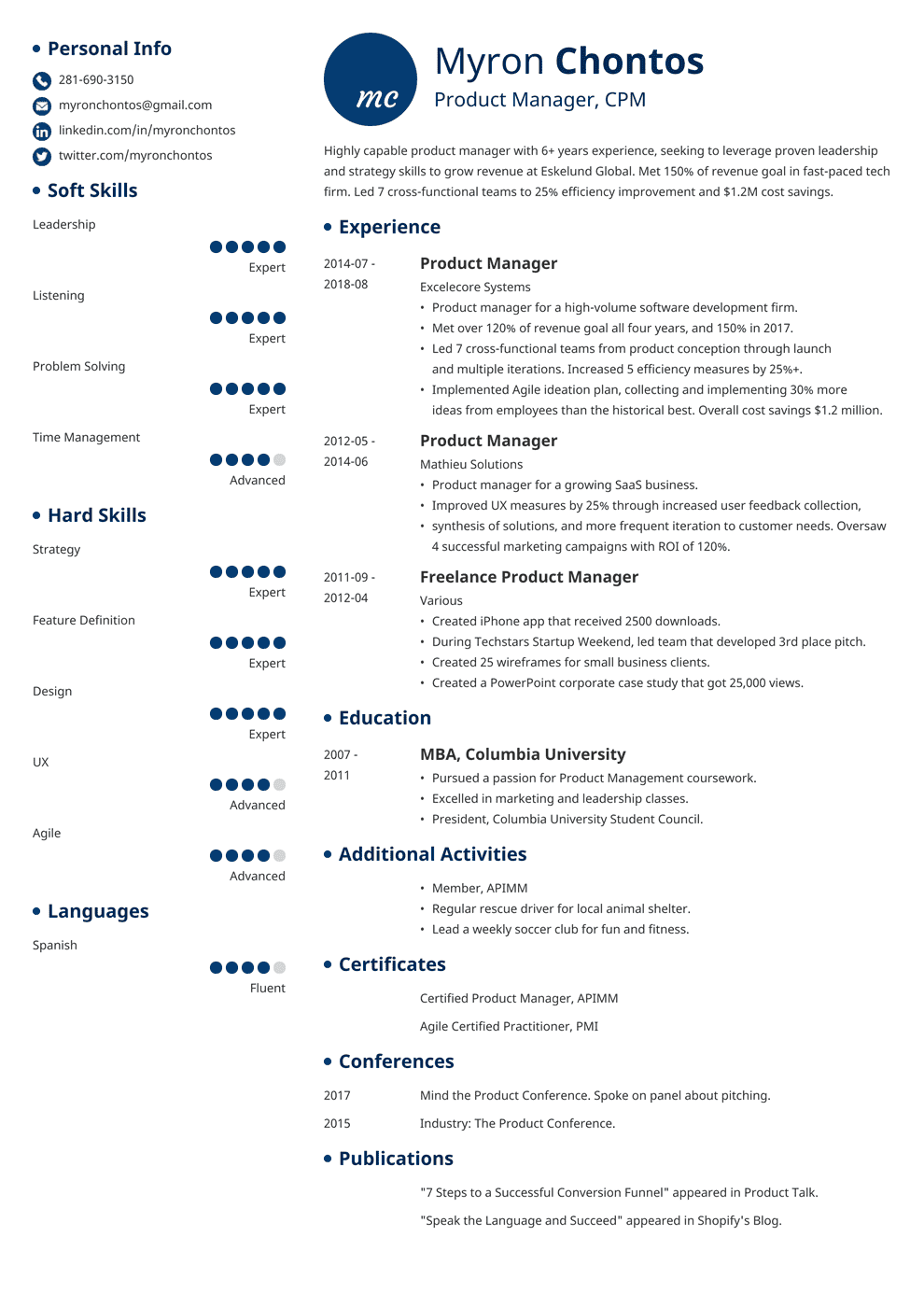 product manager resume examples reddit