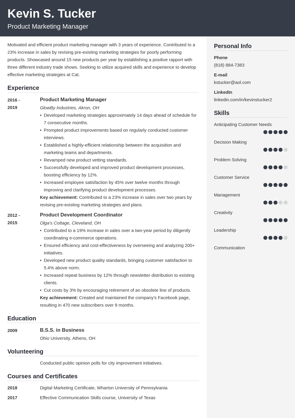 Product Marketing Manager Resume: Examples & Guide