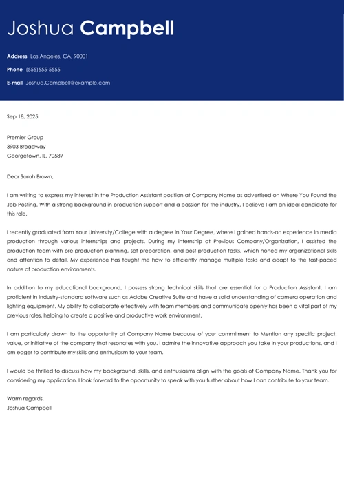 sample cover letter example