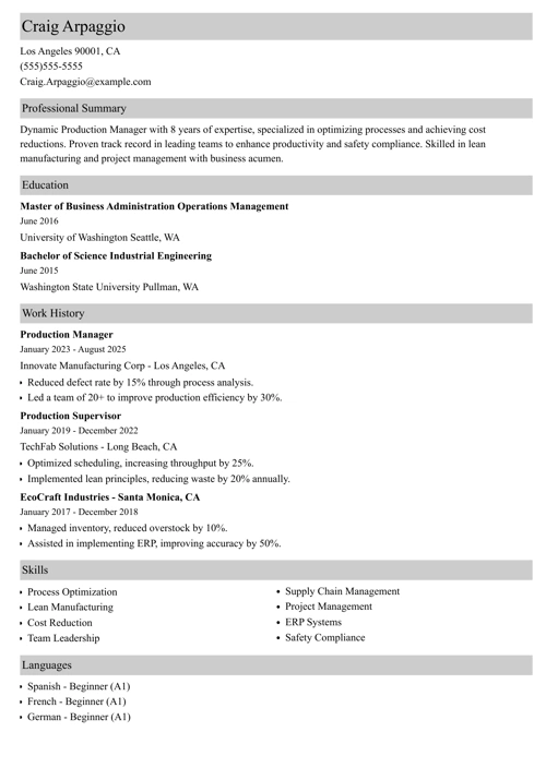 sample resume example