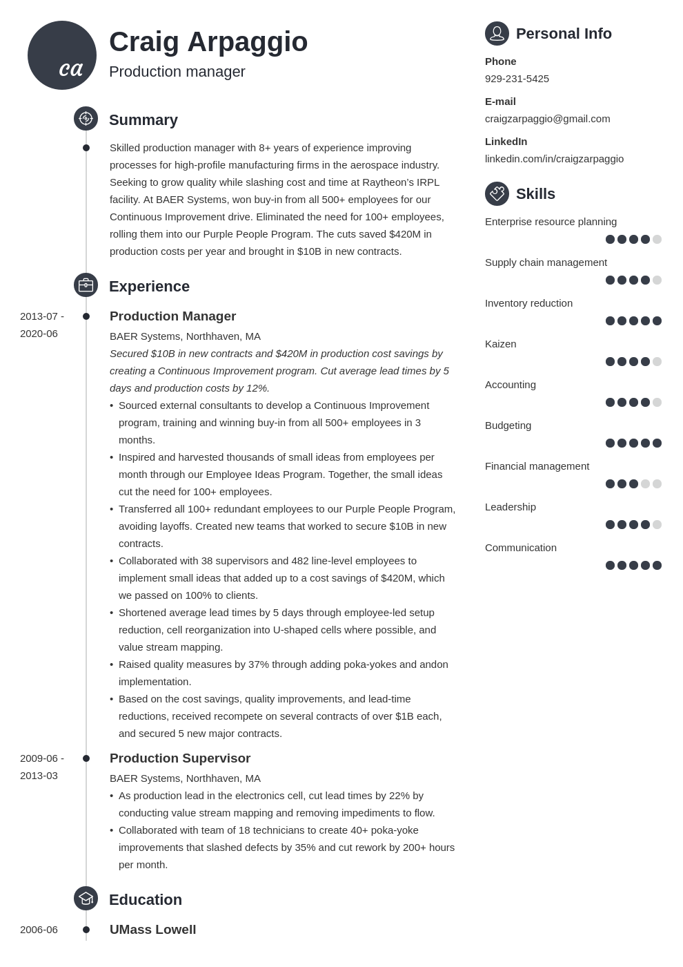 Production Manager Resume Examples And Guide 10 Tips 