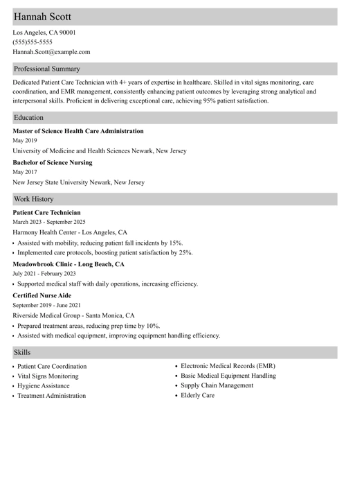 sample resume example