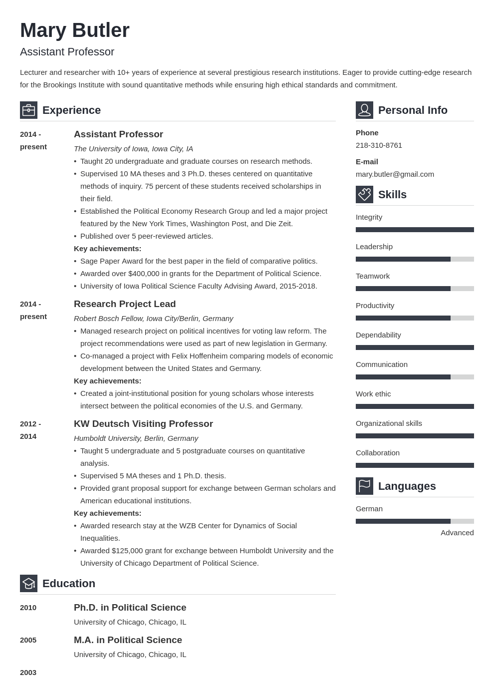 Professor Resume: Sample Writing Guide 20  Tips