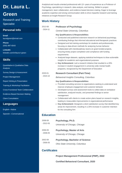 Professor Resume Template