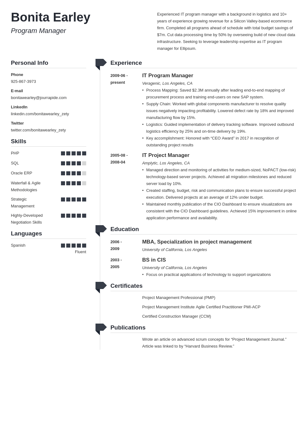 program manager resume example template muse