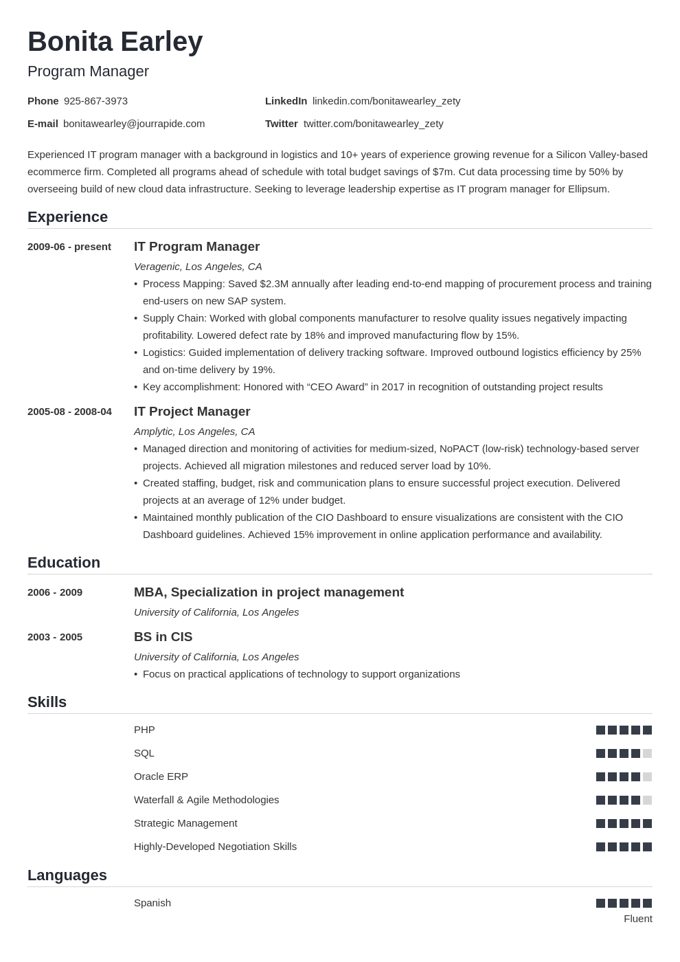 program manager resume example template nanica