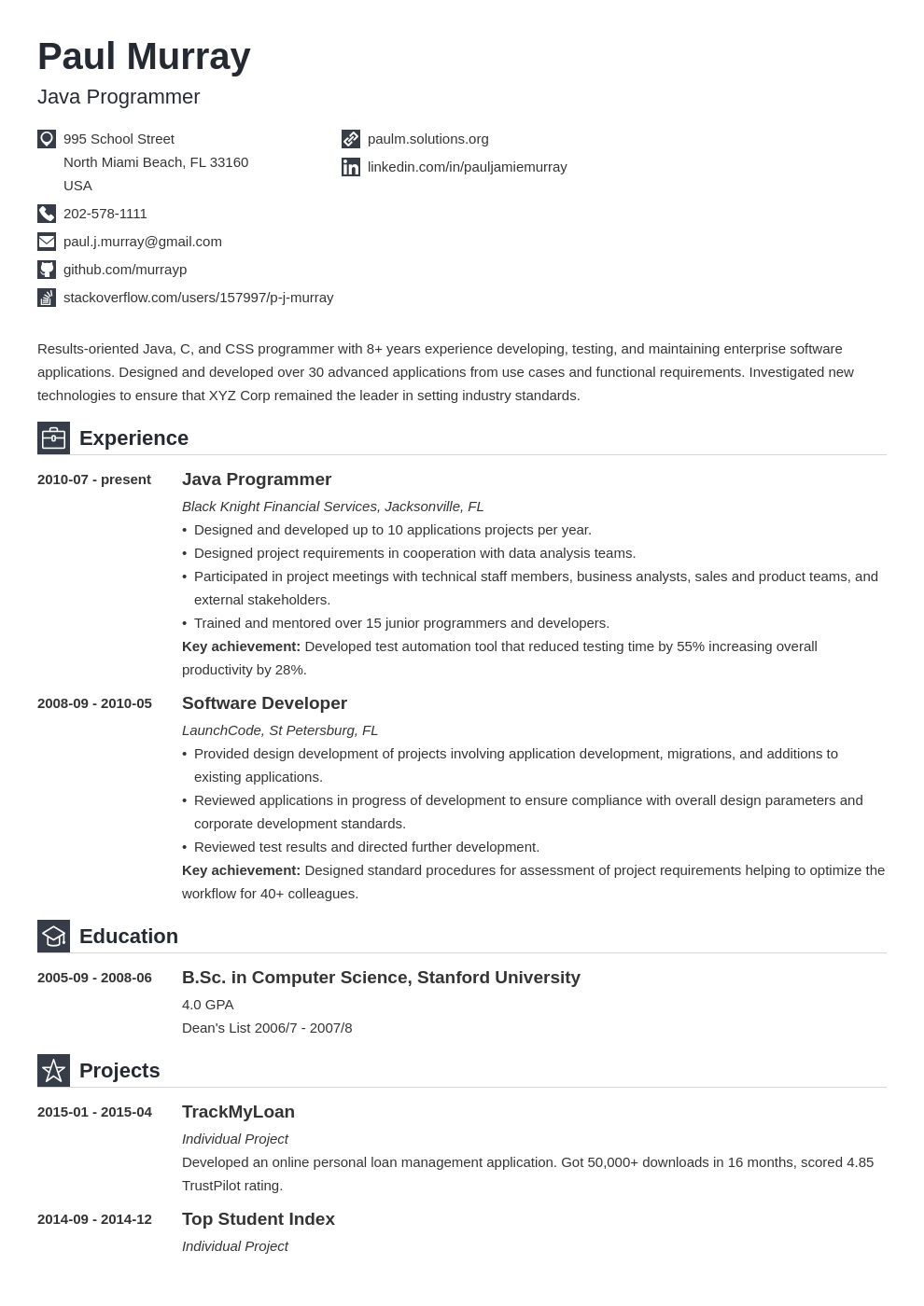programmer resume example template iconic