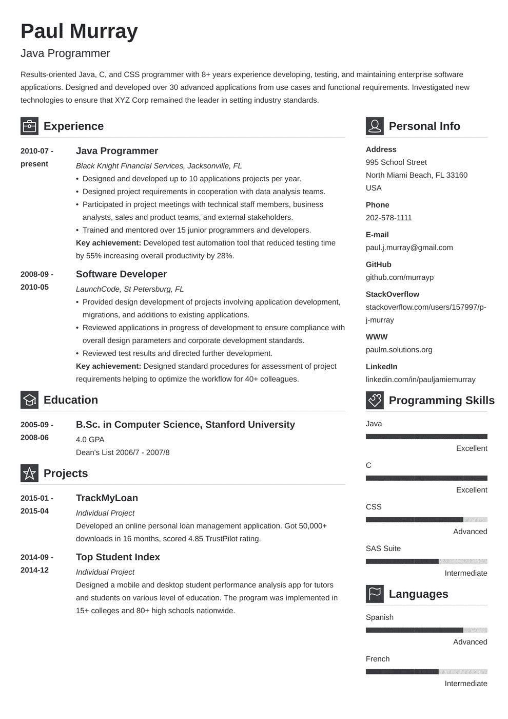 Creative Resume Programmer