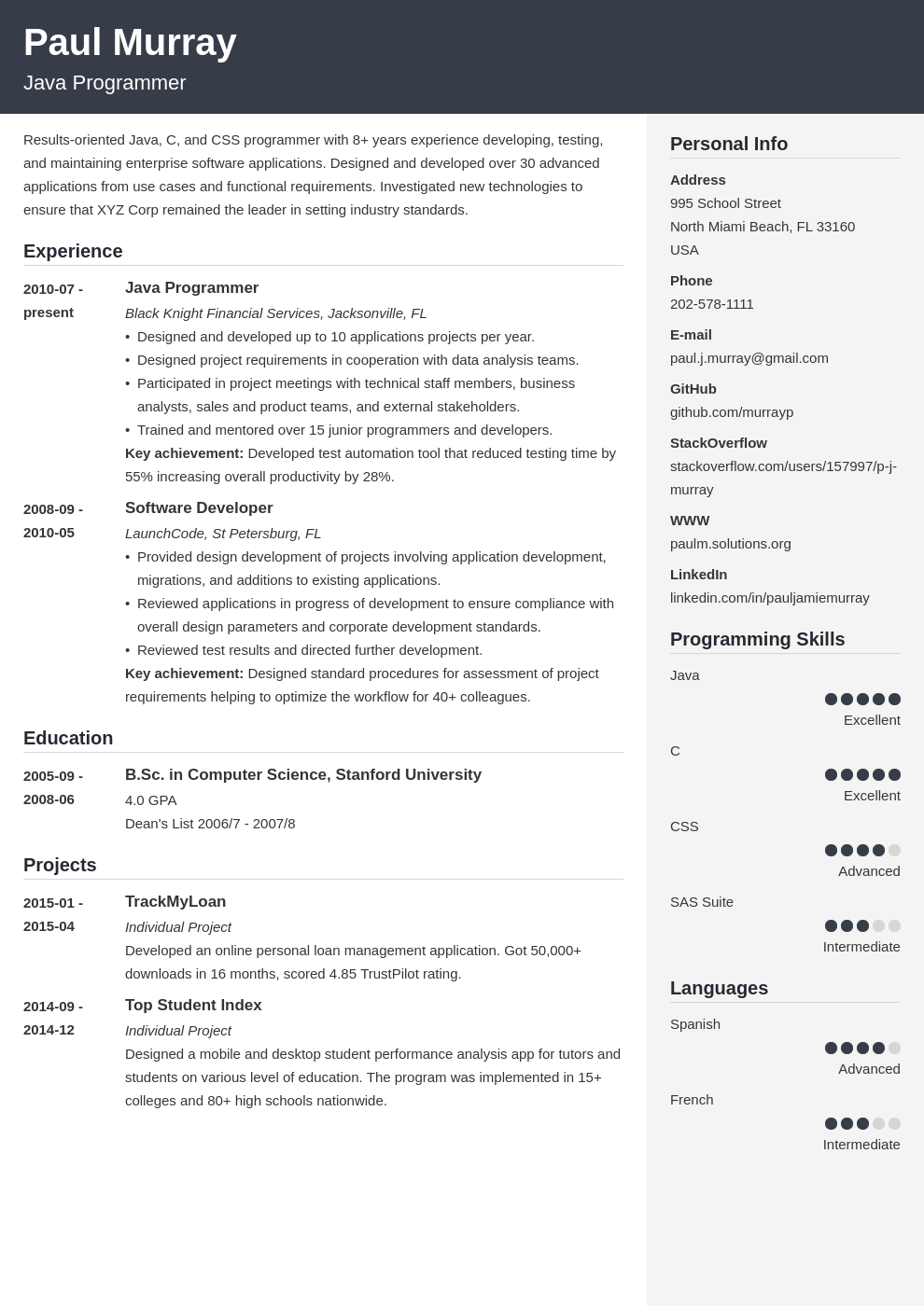 9 Great Programming Projects For A Resume Examples 