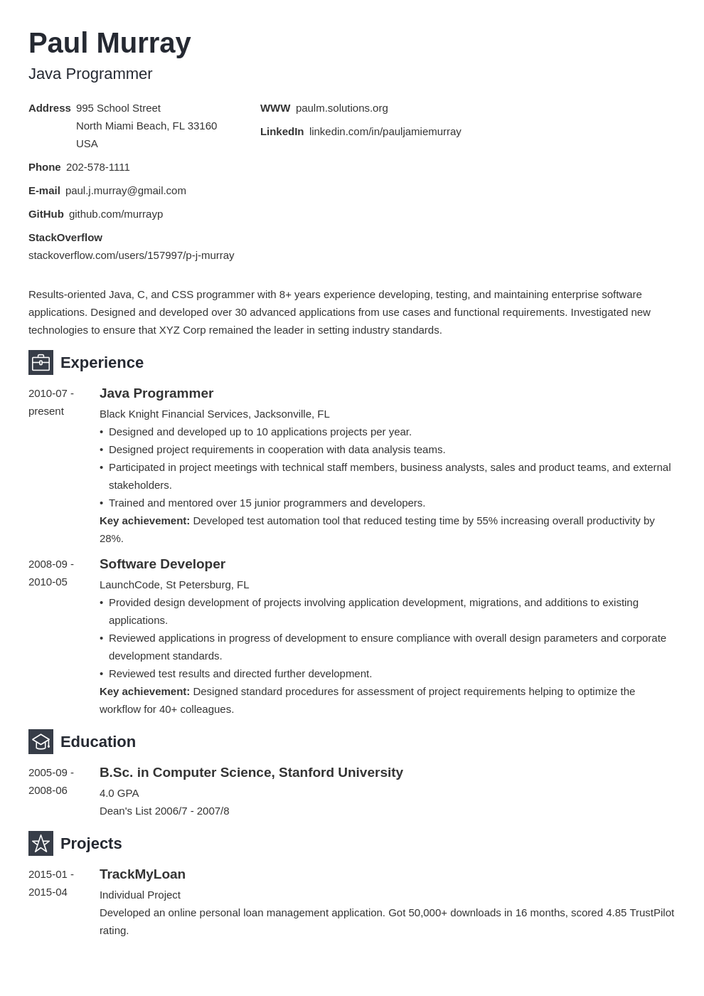 20 Great Programming Projects for a Resume Examples