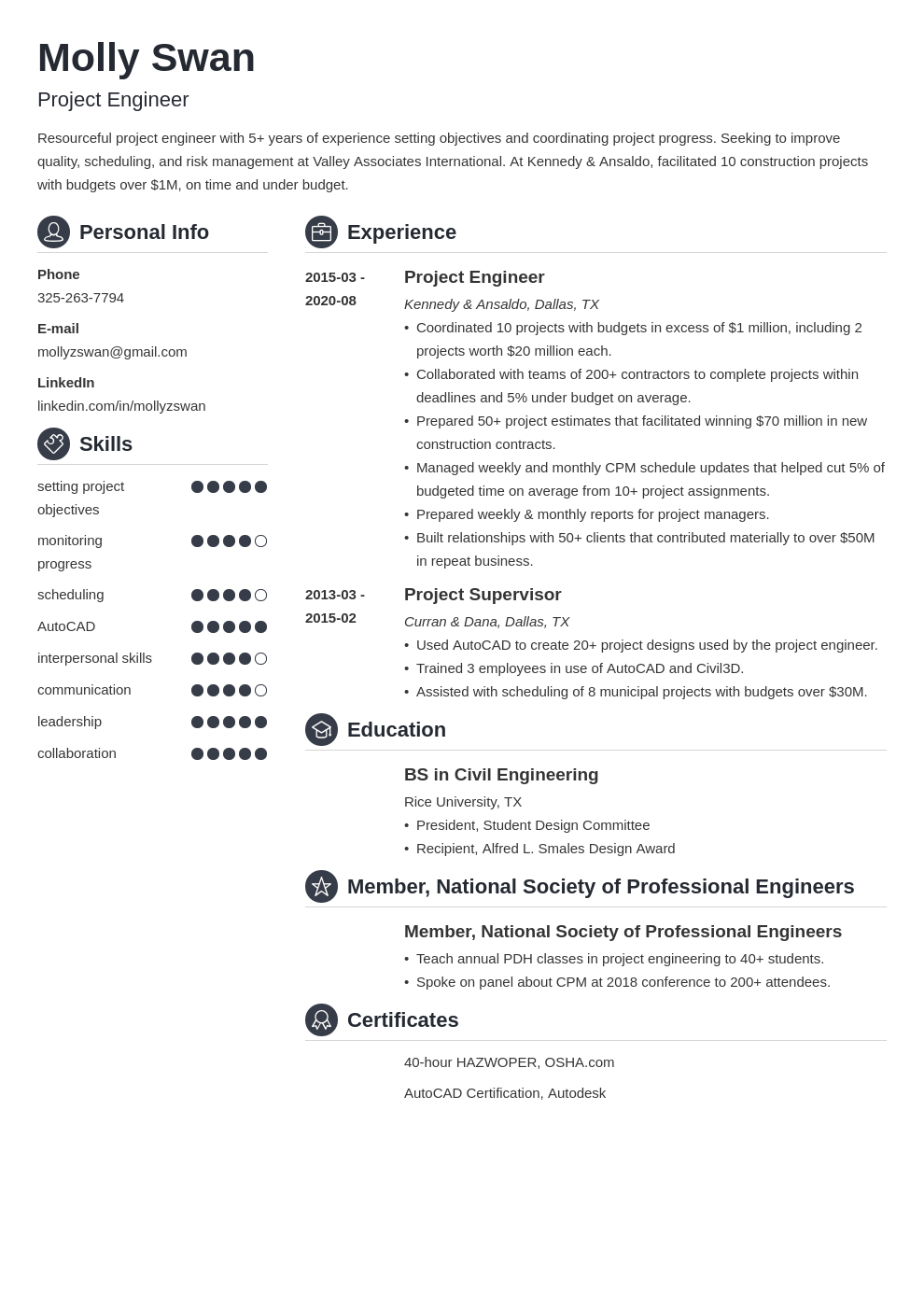 Project Engineer Resume: Examples & Guide [10+ Tips]