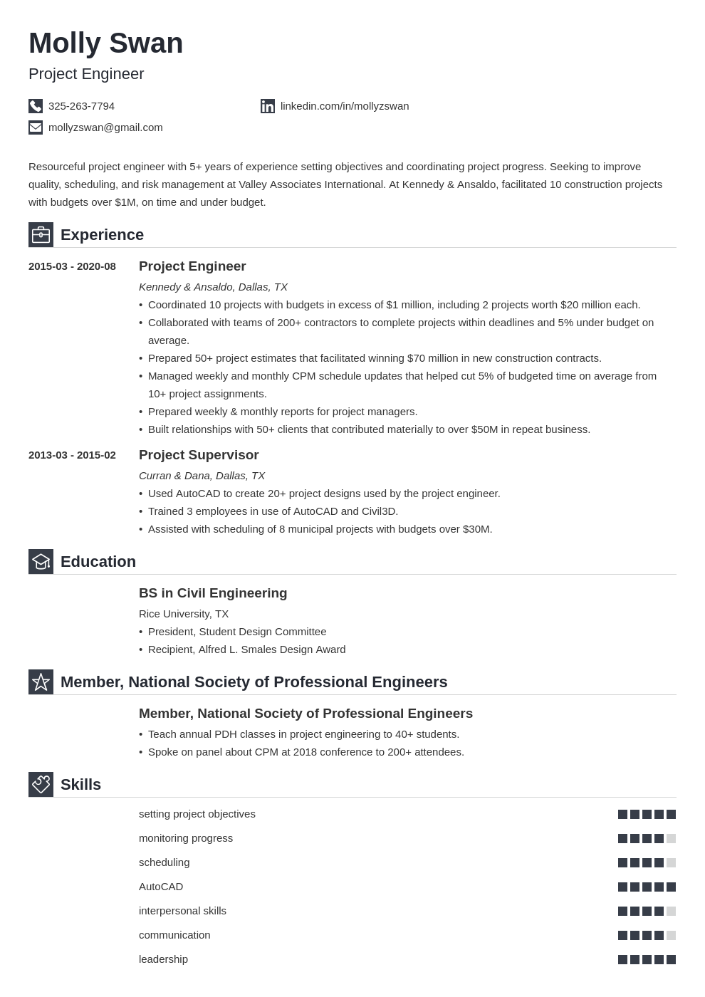 Project Engineer Resume Examples Guide 10 Tips