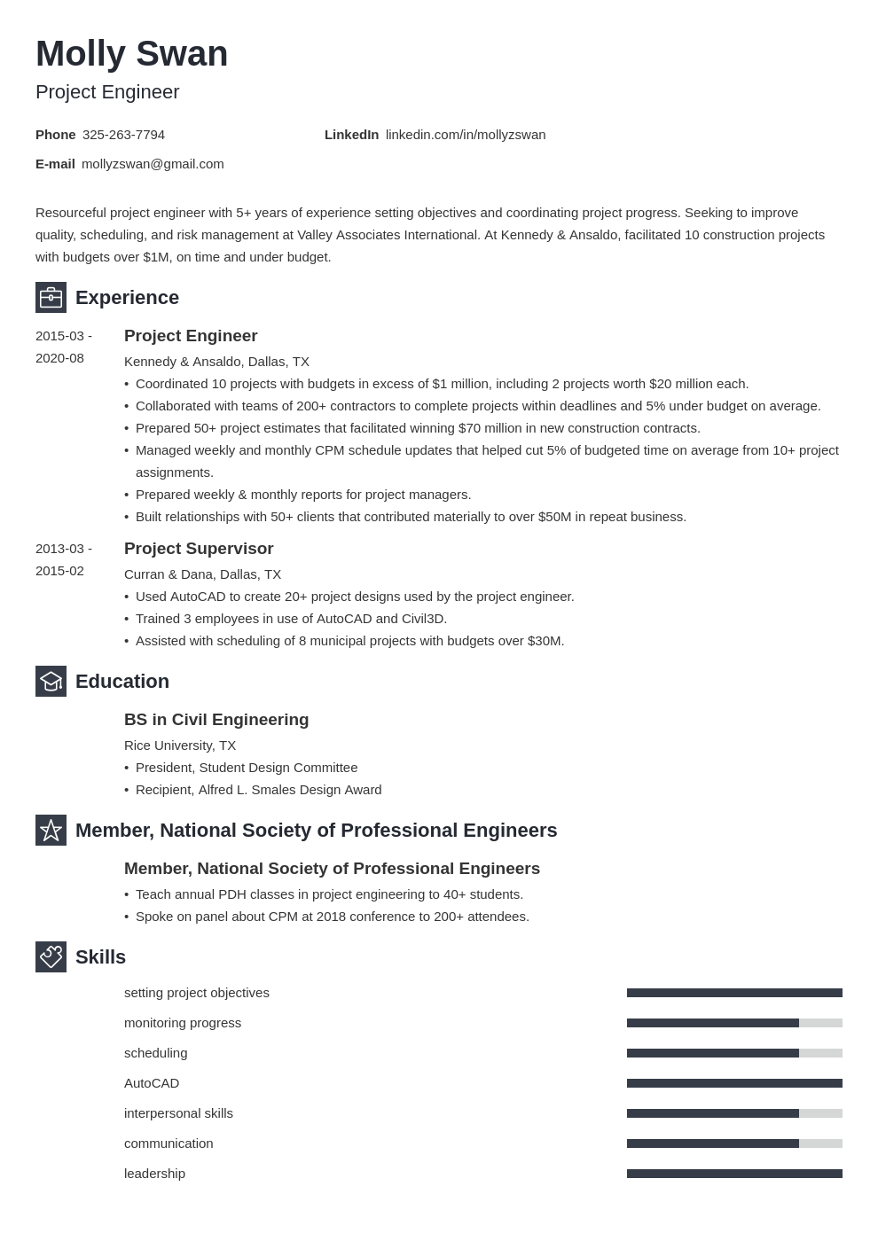 Project Engineer Resume: Examples & Guide [10+ Tips]