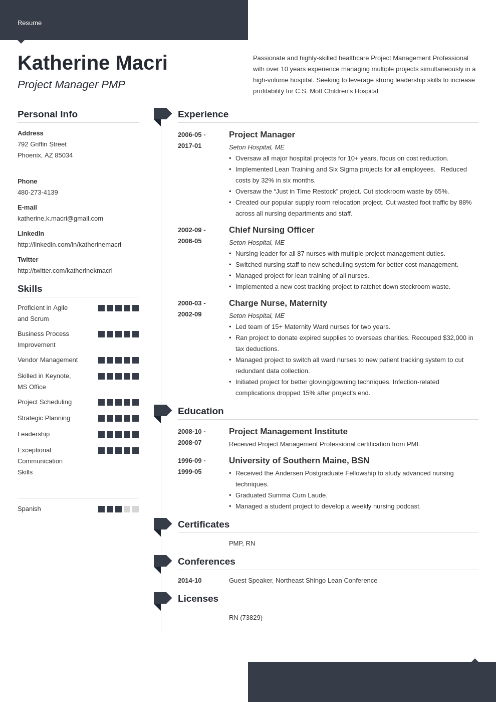 project manager resume template modern