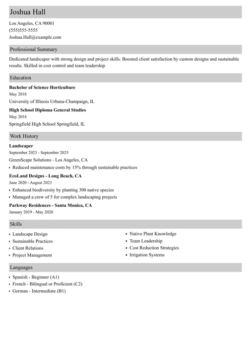 sample resume templates