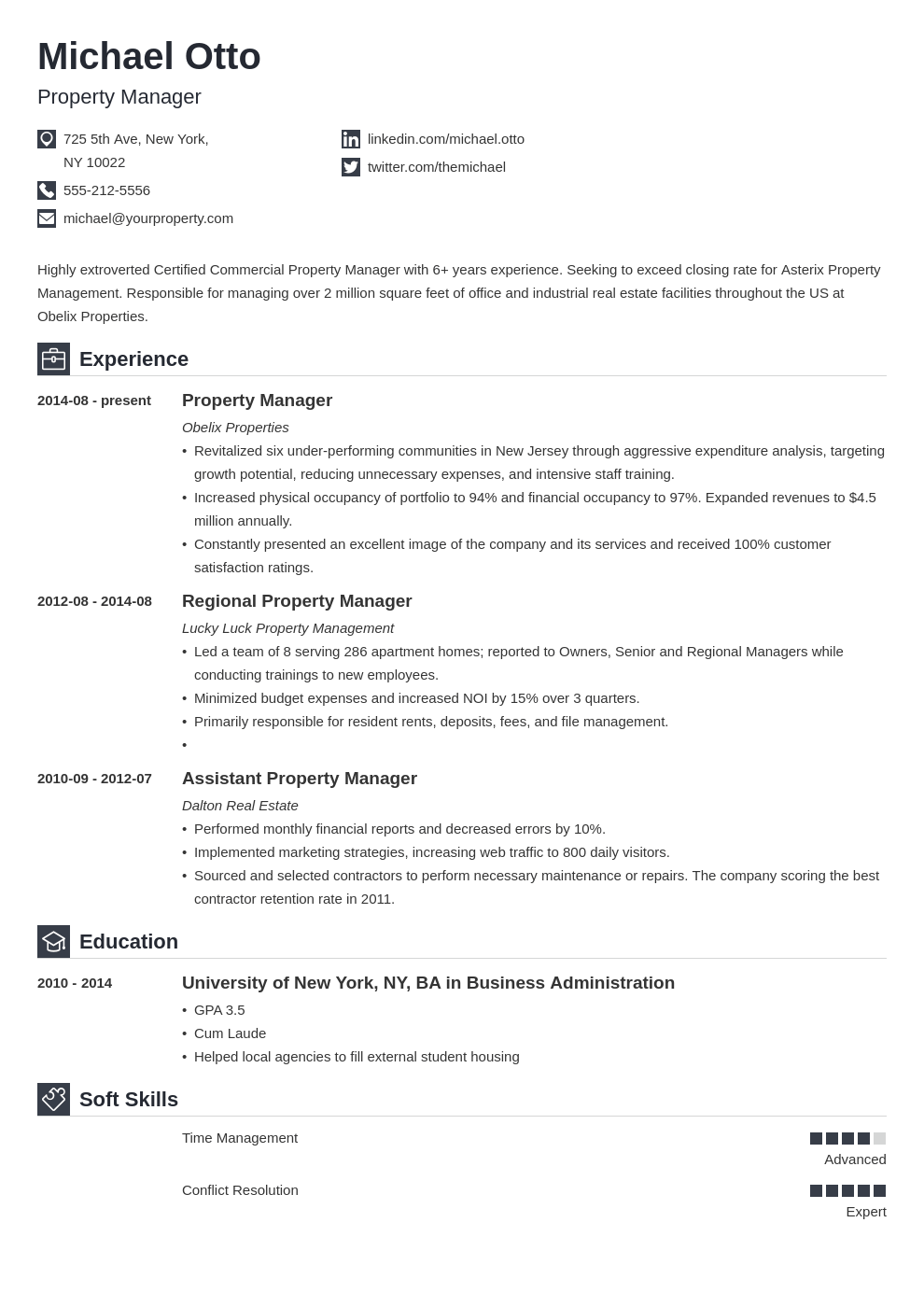 Assistant Property Manager Job Description Resume