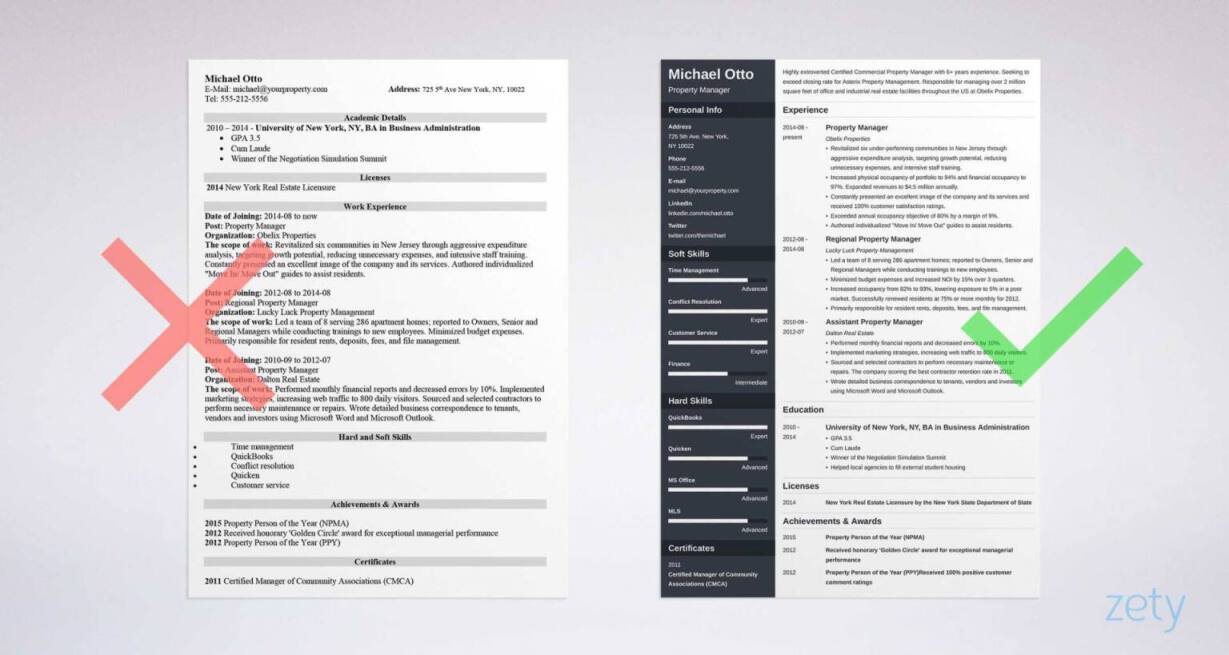 property manager resume templates