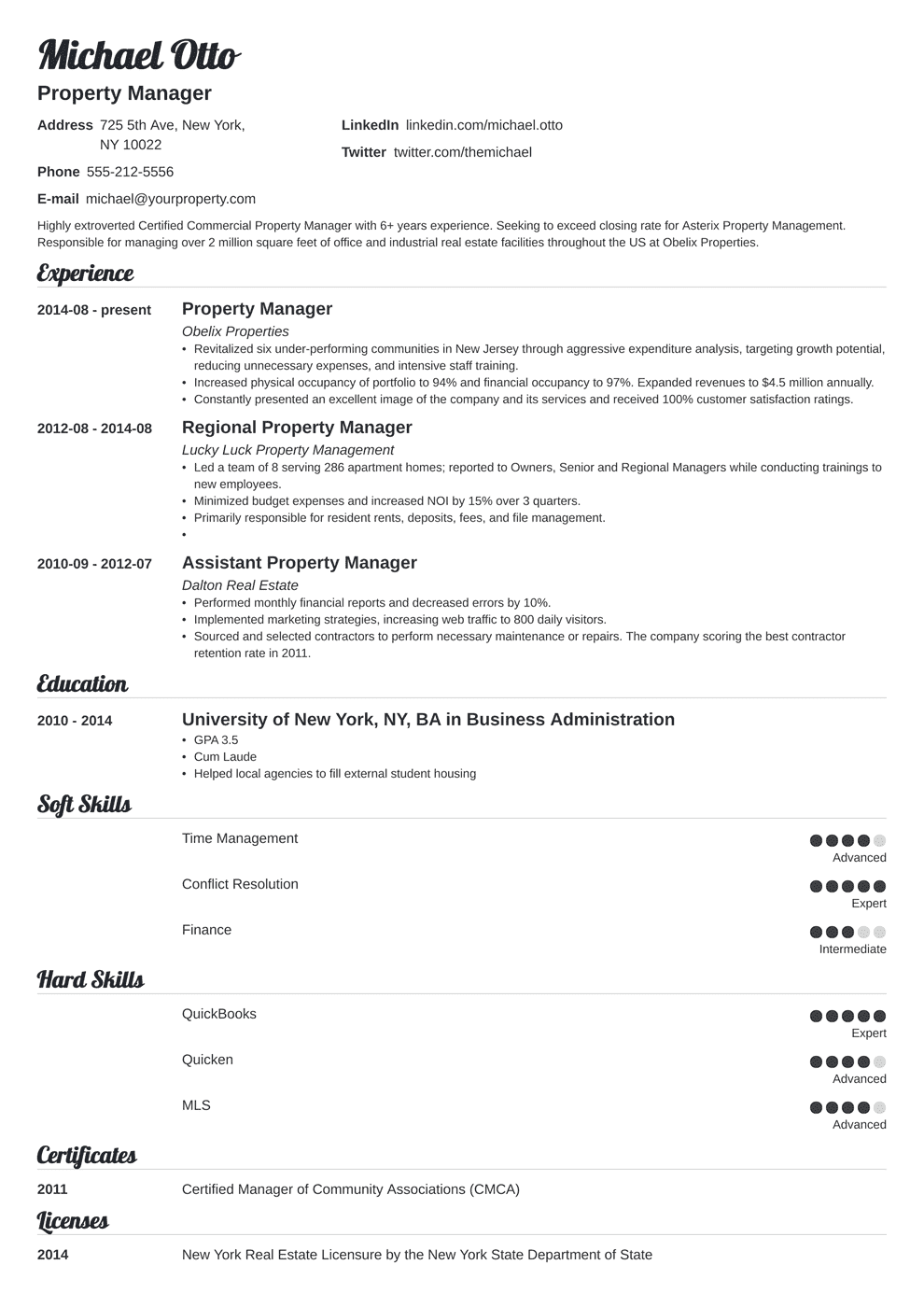 Property Manager Resume Examples To Apply In 2024