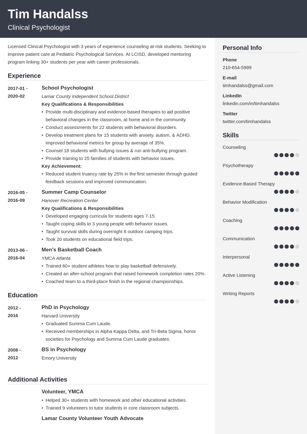 psychology resume example template cubic