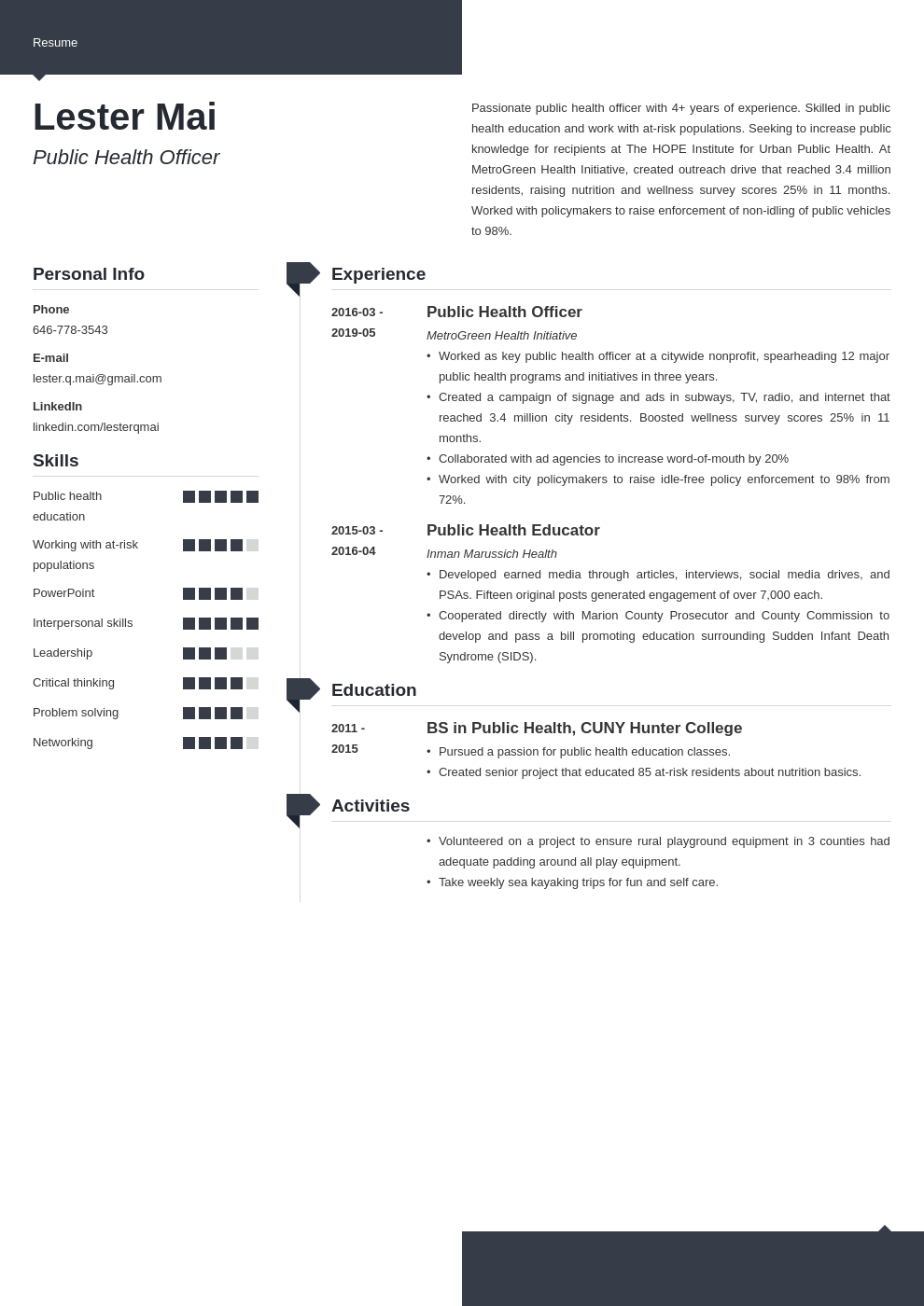 public health resume example template modern