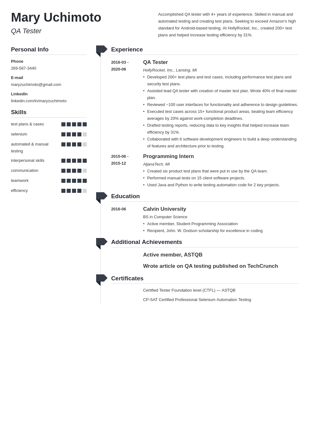 QA Tester Resume Examples For IT Software Testers   Qa Tester Resume Example Template Muse 