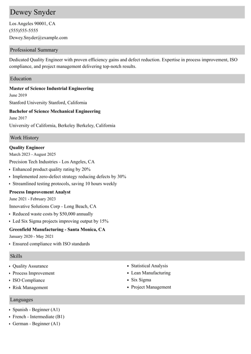 sample resume example