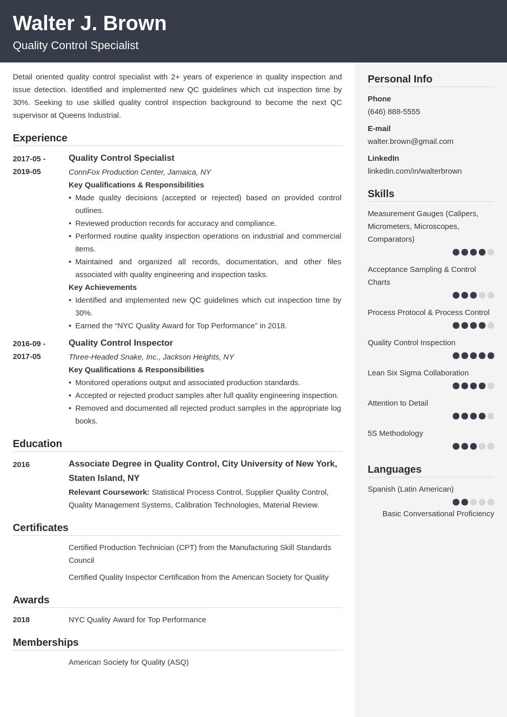 quality control resume example template cubic