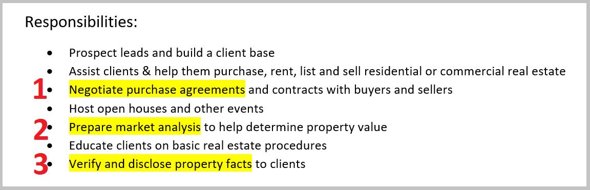 real estate agent responsibilities