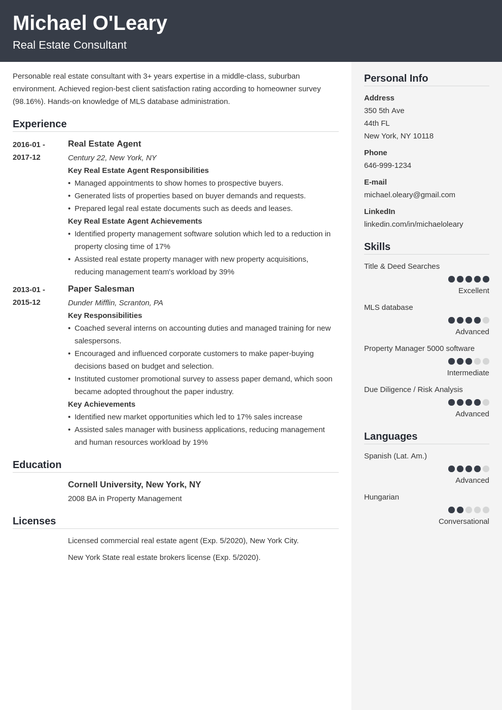 real estate resume example template cubic