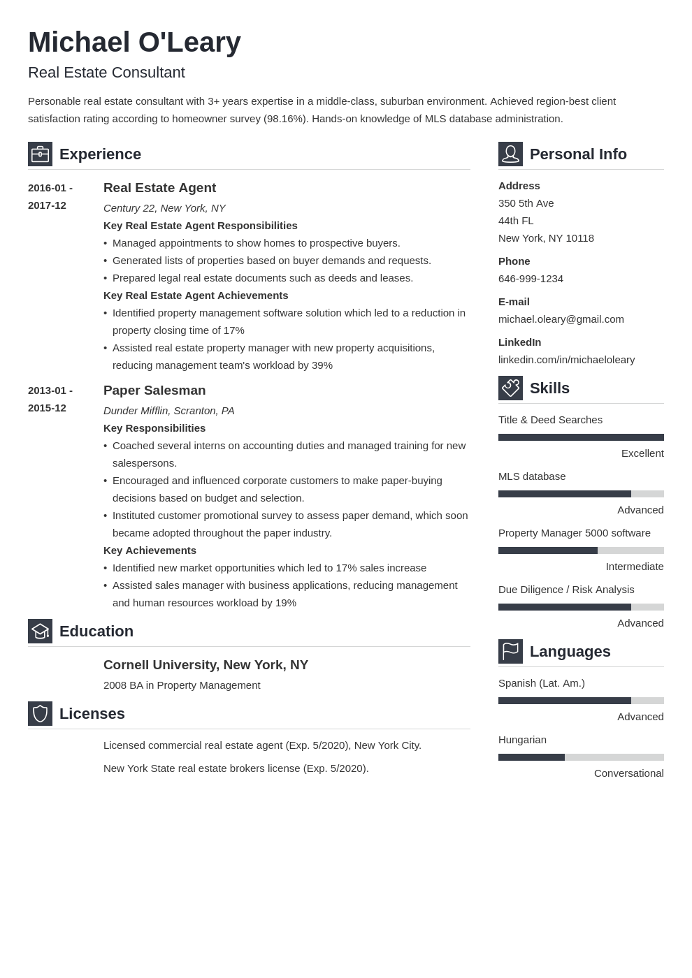 real estate resume example template vibes