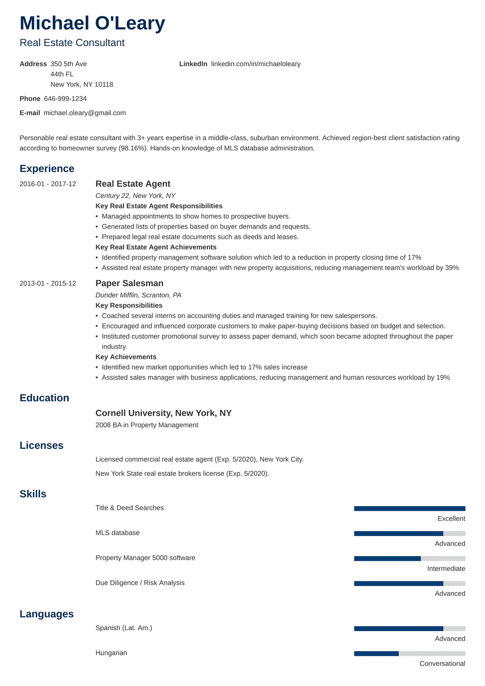 Real Estate Agent Resume Samples And Writing Guide 