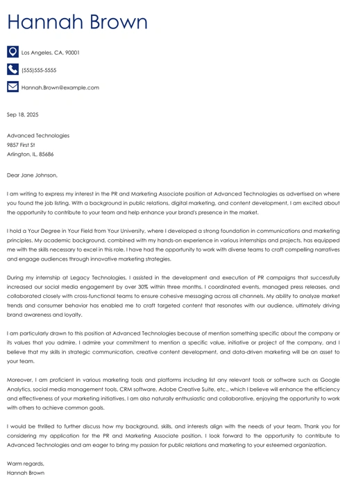 sample cover letter example
