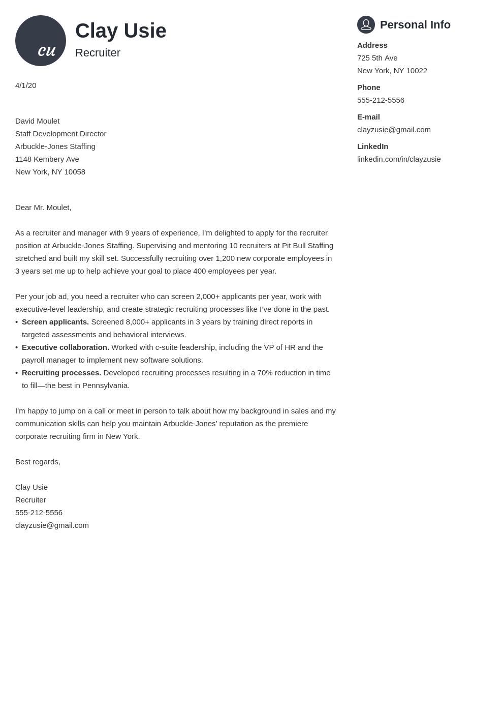 Sample Letter To Recruiter Collection Letter Template Vrogue Co   Recruiter Cover Letter Example Template Primo 