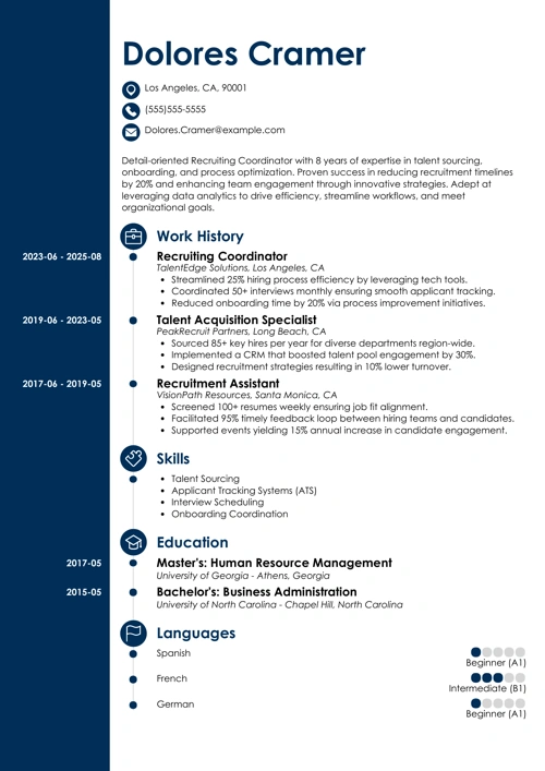 recruitment coordinator resume example