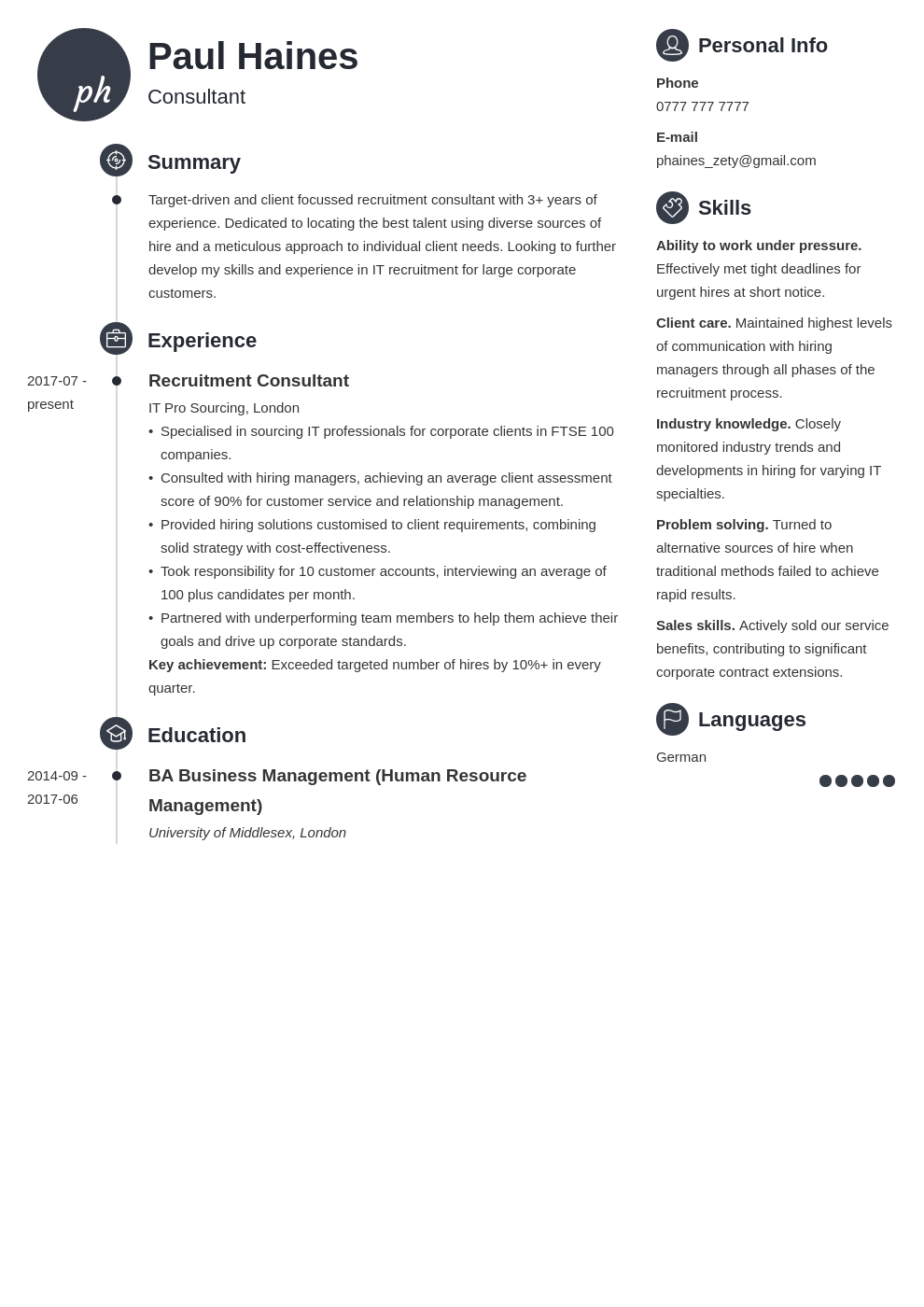 recruitment-consultant-cv-example-writing-guide