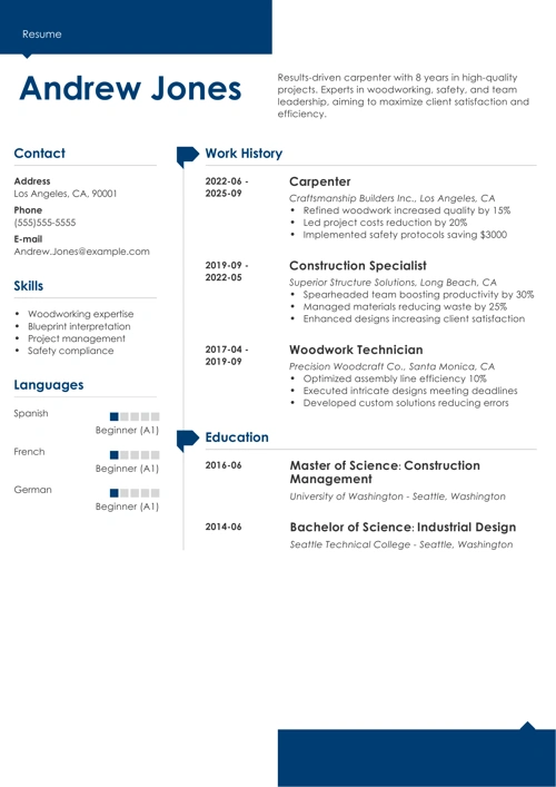 sample resume example
