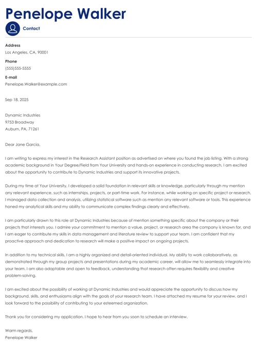 sample cover letter example