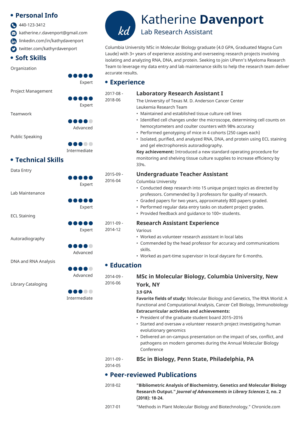 Research CV Template