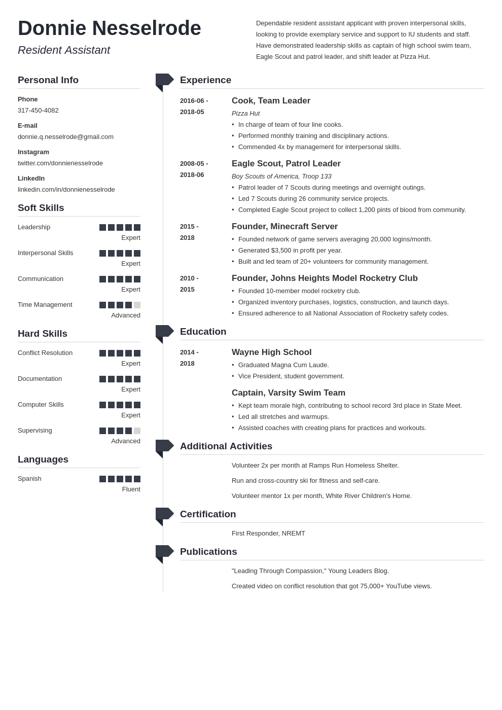 resident assistant resume example template muse