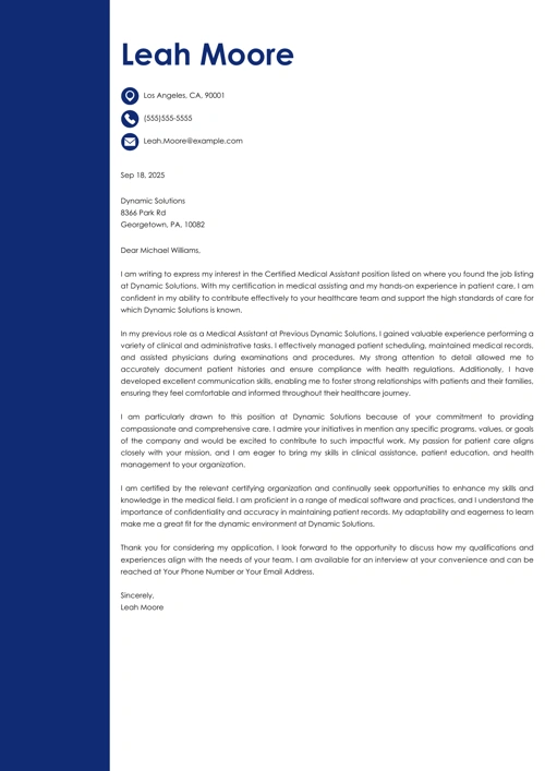sample cover letter example