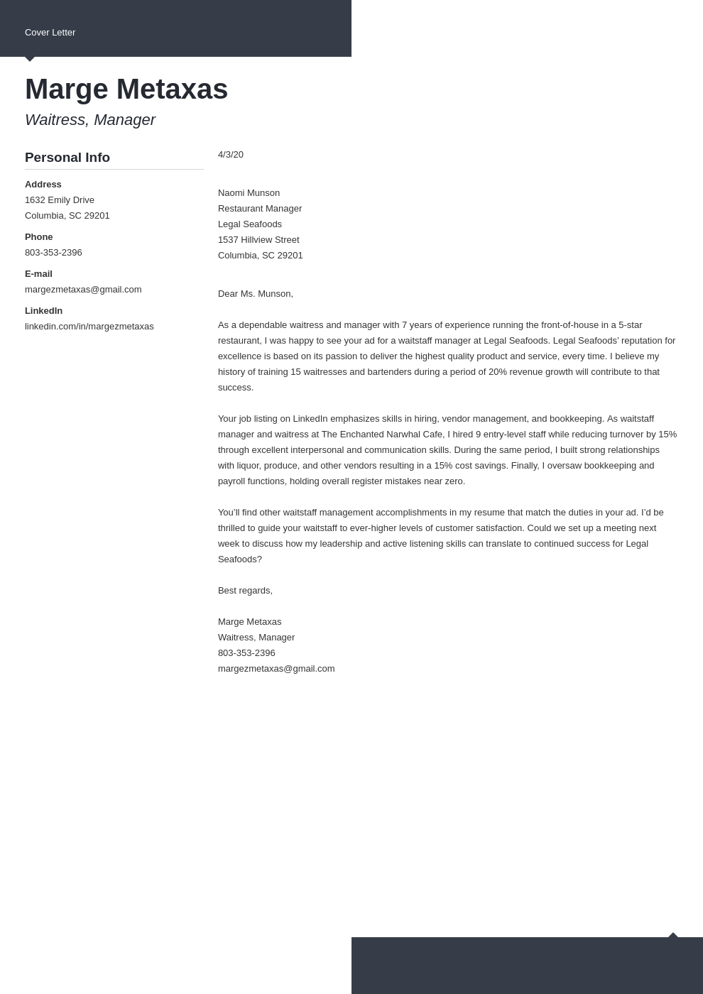 Cover letter examples - pastorwork