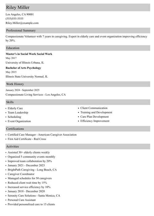 sample resume example