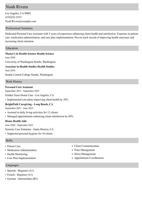 sample resume example