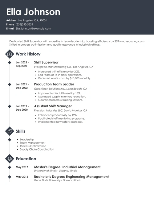 resume example made with Zety resume builder