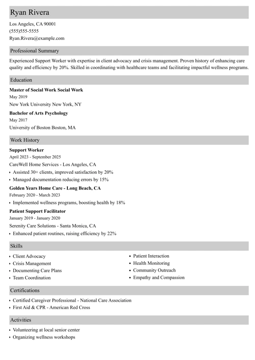sample resume templates